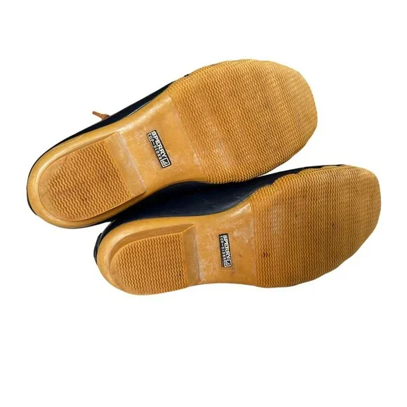 Sperry Women's Size 8 Navy Saltwater Waterproof Leather Rubber Duck Rain Boots - Picture 7 of 7